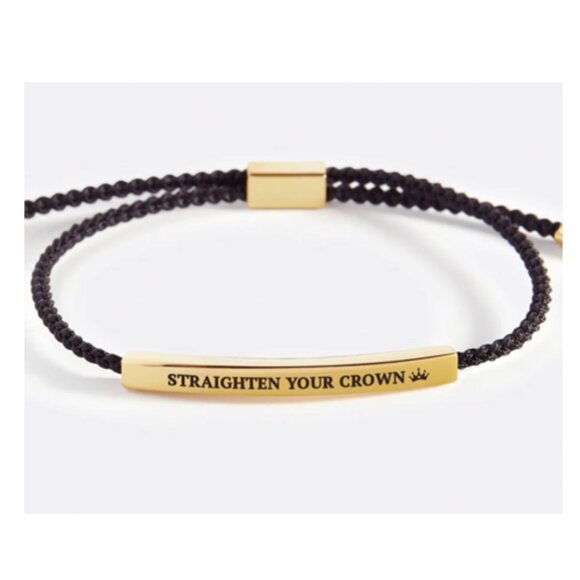 NWT-Mint & Lilly "Straighten Your Crown" Gold Bracelet - Picture 2 of 5